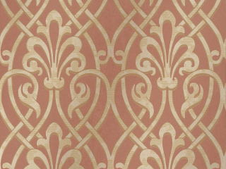 klassische Tapete in einer moderne roten/orangenen Farbe Brook Street - Etruscan von Little Greene