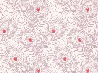 Rosa Tapete mit Pfauenfedern von Little Greene Carlton House Terrace - Valentine