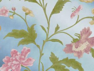 Little Greene Tapete mit Blumen China Rose - Blue Lustre