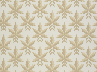 Clutterbuck - Hessian Tapete von Little Greene mit Licht braunen Blättern gemustert
