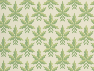 Clutterbuck - Lodge Tapete von Little Greene mit einem Muster aus grünen Blättern