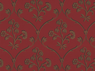Dunkelrote Little Greene Tapete Cranford - Cherry Gold