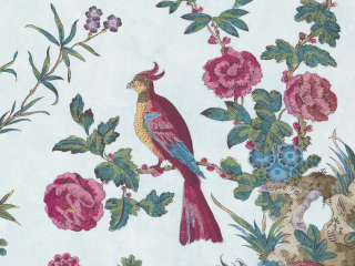 Blumen- und Vogel-Tapete Darwin - Azure von Little Greene
