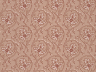 Rosa Tapete von Little Greene mit einem Muster aus eleganten Schnörkeln und großen Blättern Hoja - Hellebore