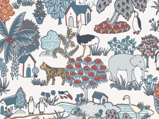 Little Greene Tapete Tierreich Bassoon
