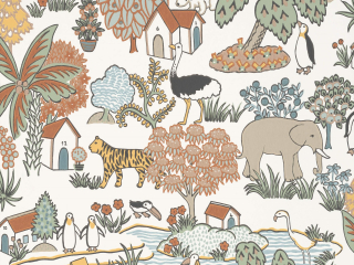 Little Greene Tapete Tierreich Erbse