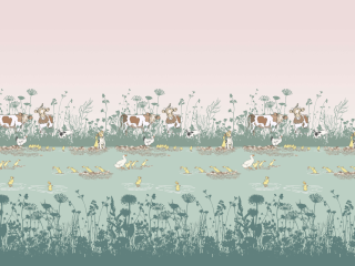 Little Greene Tapete Flussufer-Streiche Quak