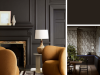 Little Greene - Chocolate Colour 124 an der Wand mit klassische Wandleisten