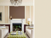 Little Greene - Clay Mid 153 im Wohnzimmer mit Zierleisten