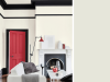 Little Greene - French Grey Pale 161 op de wand met zwarte en rode accenten