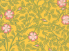 Gelbe Tapete mit rosa Blumen Briar Rose - Indian Yellow Little Greene