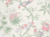 Little Greene Tapete Brooke House - Leinen mit lila und rosa gefärbten Vögeln und Blumen