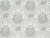 Burges Snail - Silver Tapete mit Graue Farbtöne, darunter Schnecken und fröhliche Blumen von Little Greene
