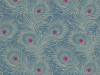 Tiefblaue Tapete mit Pfauenfedern und rosa Details Carlton House Terrace - Blue Plume