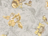 Little Greene Tapete Crowe Hall Lane - Gilt mit Vögeln in gelb und Blumen
