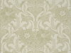 Blumentapete mit einer grünen/grauen Farbe und zierlichen Locken von Little Greene Dahlia Scroll - Mirror