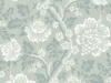 Zierliche Blumentapete mit großen Blumen und Blättern in grünen/blauen Farbtönen Gustav - Cloud