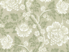 Blumentapete mit grünem Hintergrund, darauf elegante Blumen mit weißen Farbtönen Gustav - Dalarna
