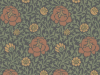 dunkle Tapete mit grünen Blättern und orangefarbenen Blumen Lansdowne Walk - Ash von Little Greene