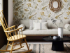 Crowe Hall Lane - Gilt Tapete von Little Greene im Wohnzimmer