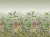 Groen Dschungel-Tapete mit Palmen und Bergen im Hintergrund Capricorn - Boringdon von Little Greene