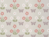 Beige Tapete mit lila Schmetterling und rot/rosa Blumen Burges Butterfly - French Grey von Little Greene