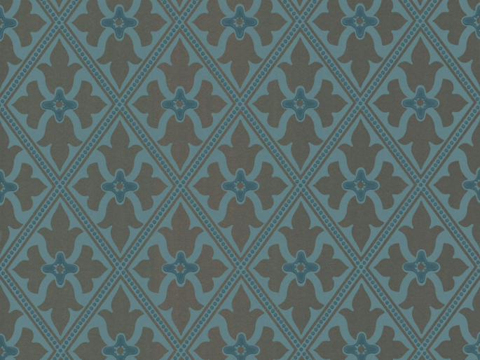 Blau-braune gemusterte Tapete Bayham Abbey - Celestial von Little Greene