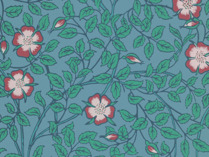 Briar Rose - Marine Blue Tapete von Little Greene
