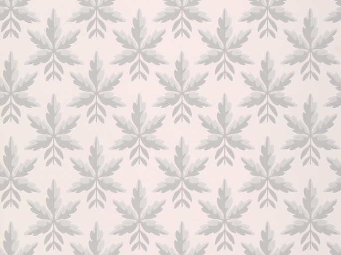 Licht rosa Tapete mit Blättern in Grau von Little Greene Clutterbuck - Puce