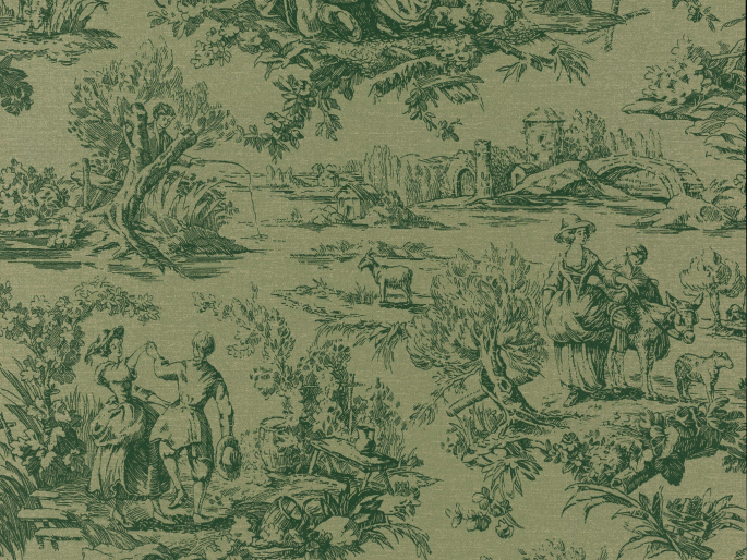 Little Greene Liebespaar-Toile - Dunkles Brunswickgrün