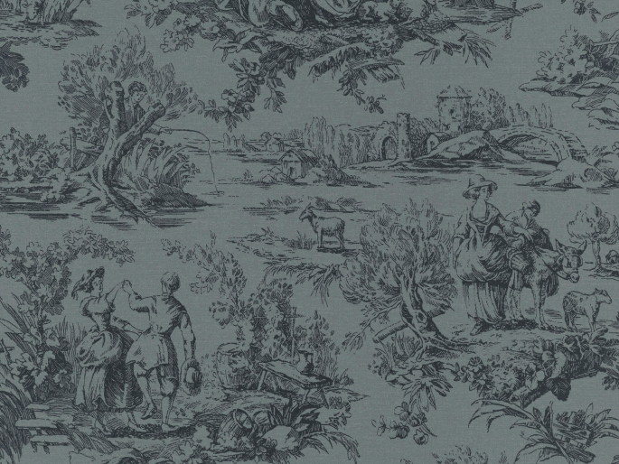 Little Greene Toile der Liebenden - Hicks' Blau