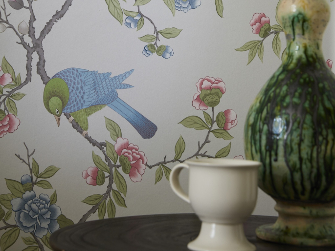 Detailfoto Aderyn - French Grey Tapete von Little Greene