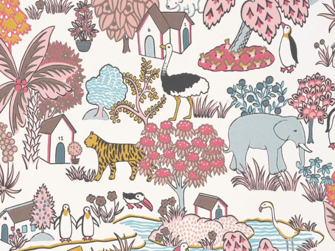 Little Greene Tapete Tierreich Confetti