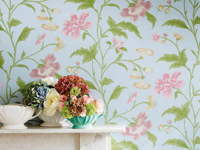 Little Greene Chine Rose - Blauer Glanz