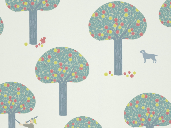 Little Greene Tapete Rodney Street Delicate Blue