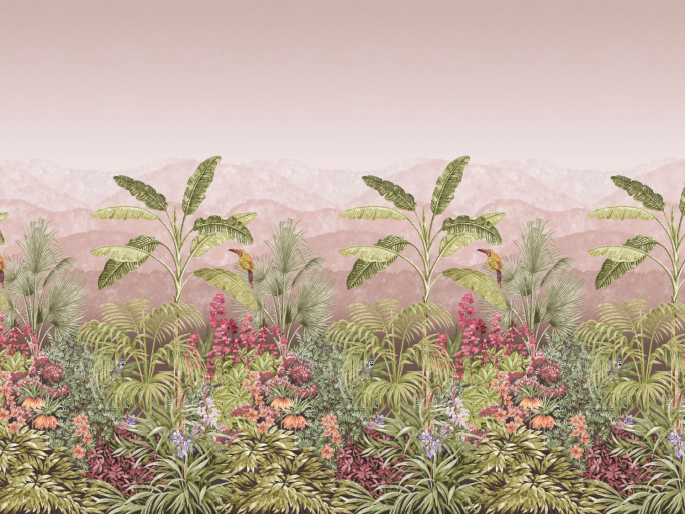 Rosa Dschungeltapete Capricorn - Blush von Little Greene