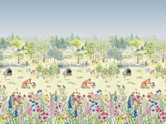 Little Greene Tapete Potters Waldfrühling