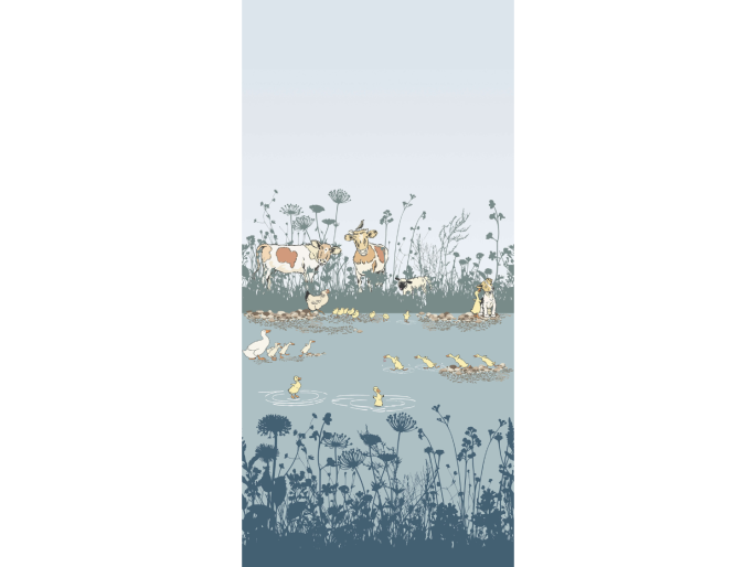 Little Greene Tapete Flussufer-Streiche Moo-Wandbild gemustert
