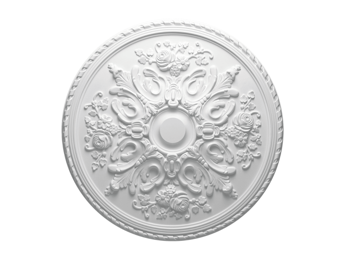 Elegante Deckenrosette mit Rosenmotiven für luxuriöse Innenräume