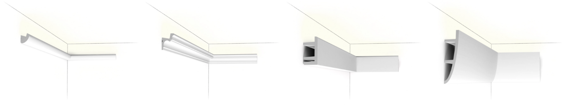 Übersicht über verschiedene Arten und Größen von LED-Profilen